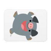 Cute Cartoon Bouncy Pig Flexible Magnet Magneet (Horizontaal)