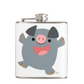 Cute Cartoon Bouncy Pig Hip Flask Heupfles (Voorkant)