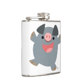 Cute Cartoon Bouncy Pig Hip Flask Heupfles (Rechts)