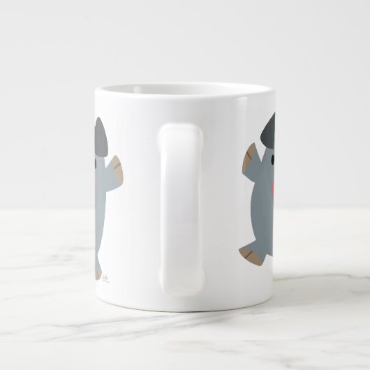 Cute Cartoon Bouncy Pig Jumbo Mok (Achterkant)