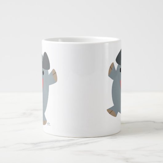 Cute Cartoon Bouncy Pig Jumbo Mok (Voorkant)