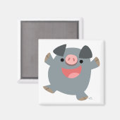 Cute Cartoon Bouncy Pig Magnet (Voorkant / Achterkant)