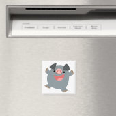 Cute Cartoon Bouncy Pig Magnet (Insitu (Vaatwasser))
