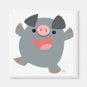 Cute Cartoon Bouncy Pig Magnet