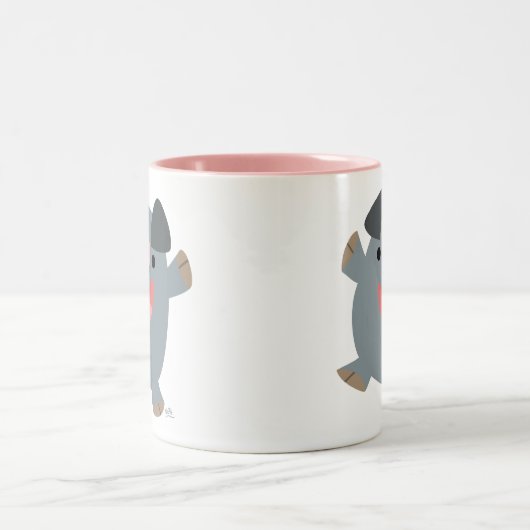 Cute Cartoon Bouncy Pig Mok (Center)