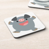 Cute Cartoon Bouncy Pig Onderzetters Set (Linkerzijde)