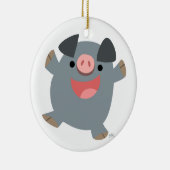Cute Cartoon Bouncy Pig Ornament (Rechts)