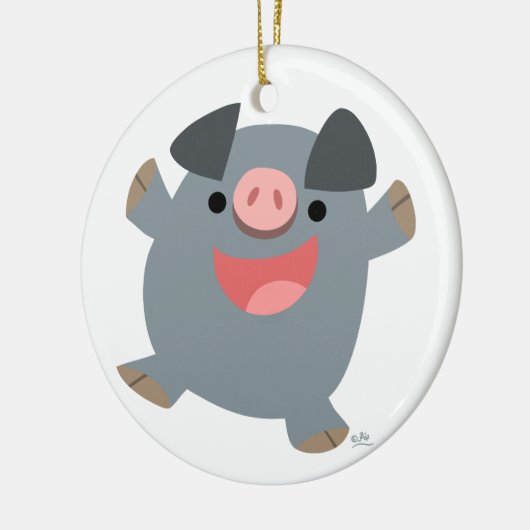 Cute Cartoon Bouncy Pig Ornament (Links)