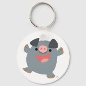 Cute Cartoon Bouncy Pig Sleutelhanger (Voorkant)