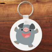 Cute Cartoon Bouncy Pig Sleutelhanger (Voorkant)