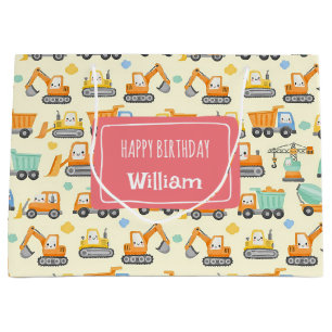 Cute Cartoon Bouwvoertuigen Groot Cadeauzakje