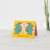 Cute Cartoon Boy Girl Couple Happy Valentiine Day Feestdagen Kaart (Voorkant)