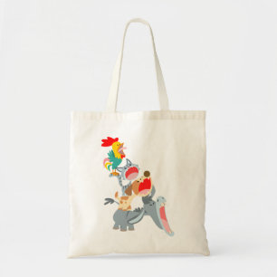 Cute Cartoon Bremen Town Musicians Canvas tas