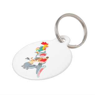 Cute Cartoon Bremen Town Musicians Dog Label Huisdierpenning