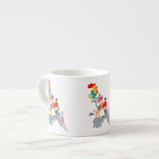 Cute Cartoon Bremen Town Musicians Espresso Mok (Links)