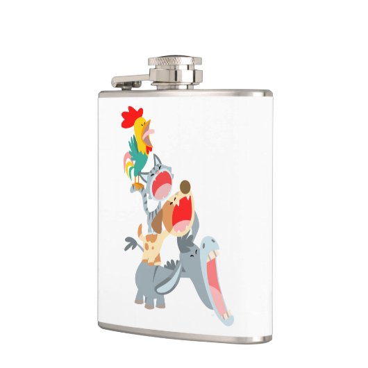 Cute Cartoon Bremen Town Musicians Hip Flask Heupfles (Links)
