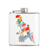 Cute Cartoon Bremen Town Musicians Hip Flask Heupfles (Voorkant)