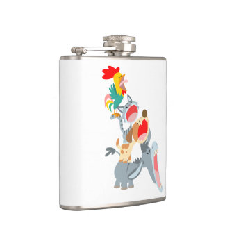 Cute Cartoon Bremen Town Musicians Hip Flask Heupfles