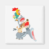 Cute Cartoon Bremen Town Musicians Magnet (Voorkant)