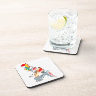 Cute Cartoon Bremen Town Musicians Onderzetter Set