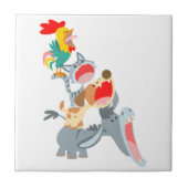 Cute Cartoon Bremen Town Musicians Tegel Tegeltje (Voorkant)