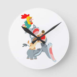 Cute Cartoon Bremen Town Musicians Wall klok