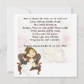 Cute Cartoon Bride Bridal Shower Invitation Kaart (Achterkant)