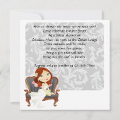 Cute Cartoon Bride Bridal Shower Invitation Kaart (Achterkant)