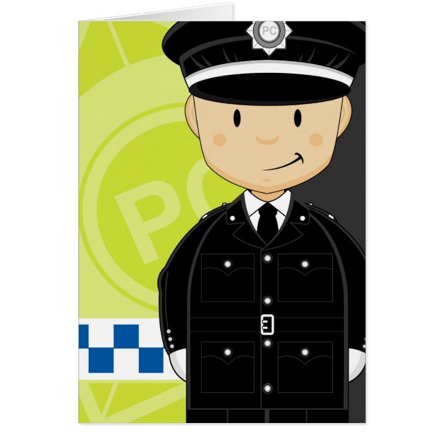 Cute Cartoon British Policeman (Voorkant)