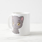 Cute Cartoon British Shorthair Cat Koffiemok (Voorkant links)