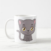 Cute Cartoon British Shorthair Cat Koffiemok (Links)