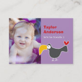 Cute Cartoon Brown Monkey Foto Kind Play Date Contactkaartje (Voorkant)