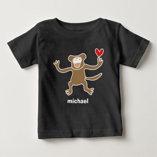 Cute Cartoon Brown Monkey Fun Kind T-Shirt (Voorkant)