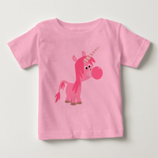 Cute Cartoon Bubble Gum Unicorn Baby T-Shirt (Voorkant)
