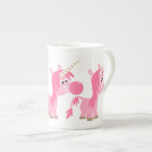 Cute Cartoon Bubble Gum Unicorn Bone China Mok (Voorkant rechts)