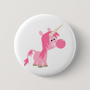 Cute Cartoon Bubble Gum Unicorn Button Badge