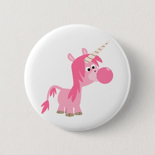 Cute Cartoon Bubble Gum Unicorn Button Badge (Voorkant)