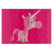 Cute Cartoon Bubble Gum Unicorn Cutting Board Snijplank (Voorkant)