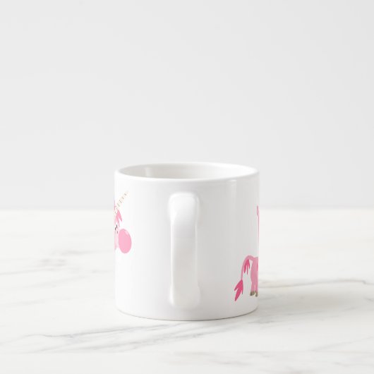 Cute Cartoon Bubble Gum Unicorn Espresso Mok (Achterkant)
