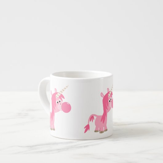 Cute Cartoon Bubble Gum Unicorn Espresso Mok (Links)