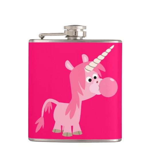 Cute Cartoon Bubble Gum Unicorn Hip Flask Heupfles (Voorkant)
