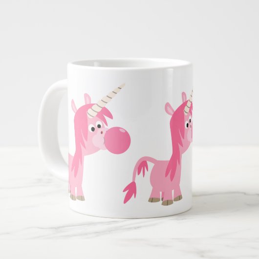 Cute Cartoon Bubble Gum Unicorn Jumbo Mok (Links)