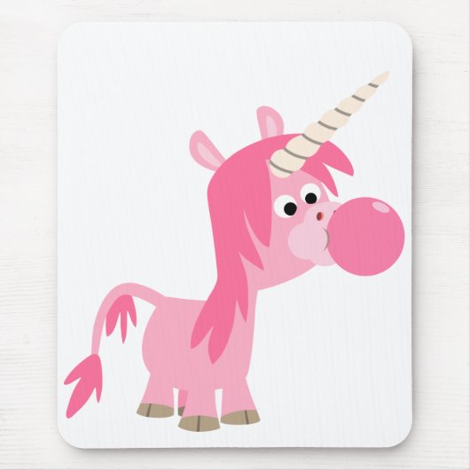 Cute Cartoon Bubble Gum Unicorn Mousepad Muismat (Voorkant)