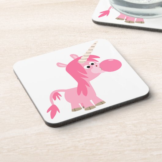 Cute Cartoon Bubble Gum Unicorn Onderzetters Set (Linkerzijde)