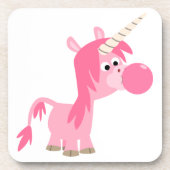 Cute Cartoon Bubble Gum Unicorn Onderzetters Set (Voorkant)