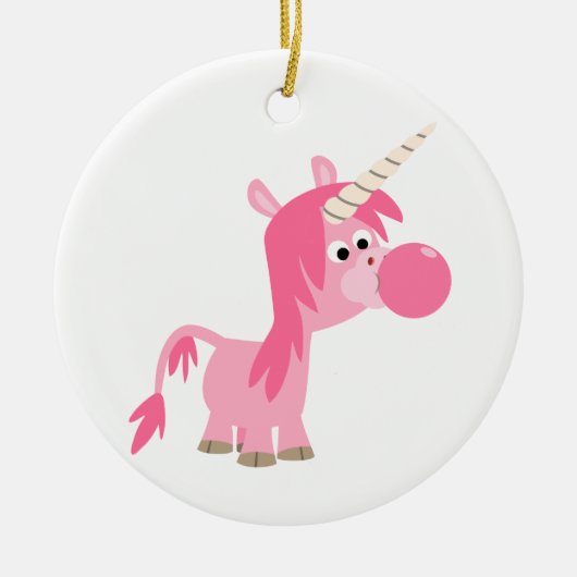 Cute Cartoon Bubble Gum Unicorn Ornament (Voorkant)