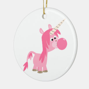 Cute Cartoon Bubble Gum Unicorn Ornament