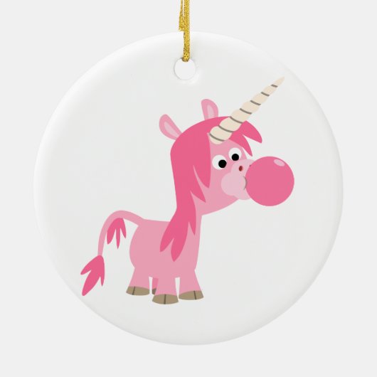 Cute Cartoon Bubble Gum Unicorn Ornament (Achterkant)