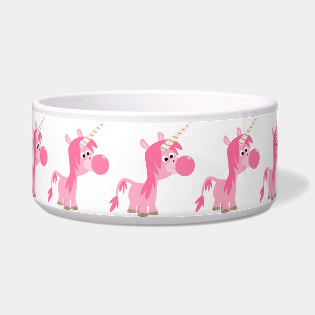 Cute Cartoon Bubble Gum Unicorn Pet Bowl Voerbakje (Links)
