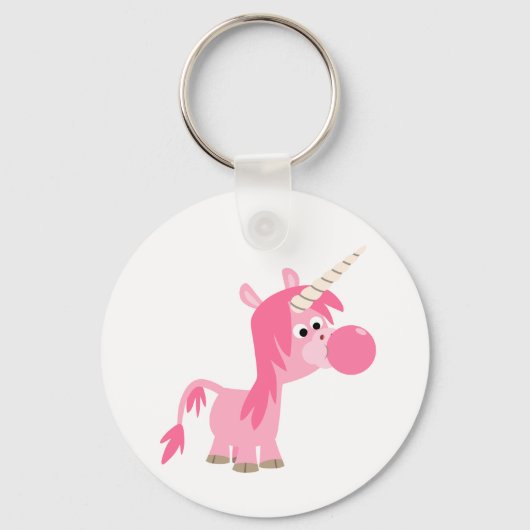 Cute Cartoon Bubble Gum Unicorn Sleutelhanger (Voorkant)